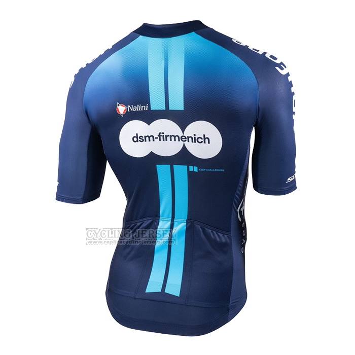 2023 Cycling Jersey DSM Blue Short Sleeve and Bib Short